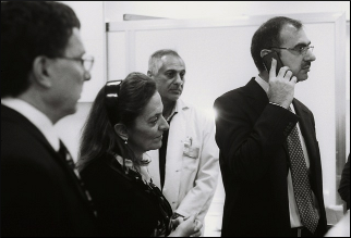 <p>Dr. Mazin Al-Jadiry, Dr. Mark W. Kieran and Dr. Anna  Maria Testi  with unidentified pathologist</p>